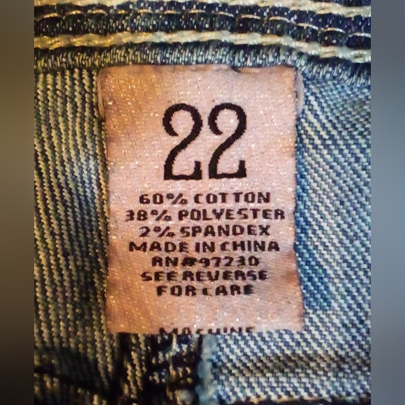 Almost Famous Stretch Denim Stone Washed Jeans Women 22 Blue - Picture 10 of 12